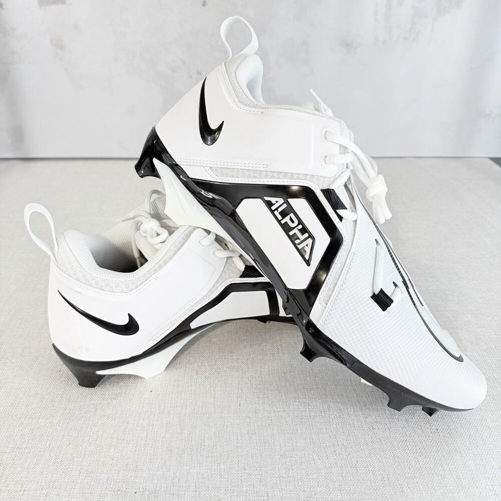 Nike Alpha Menace Pro 3 Low Football Cleats Mens Size 16 White Black FB6834-100